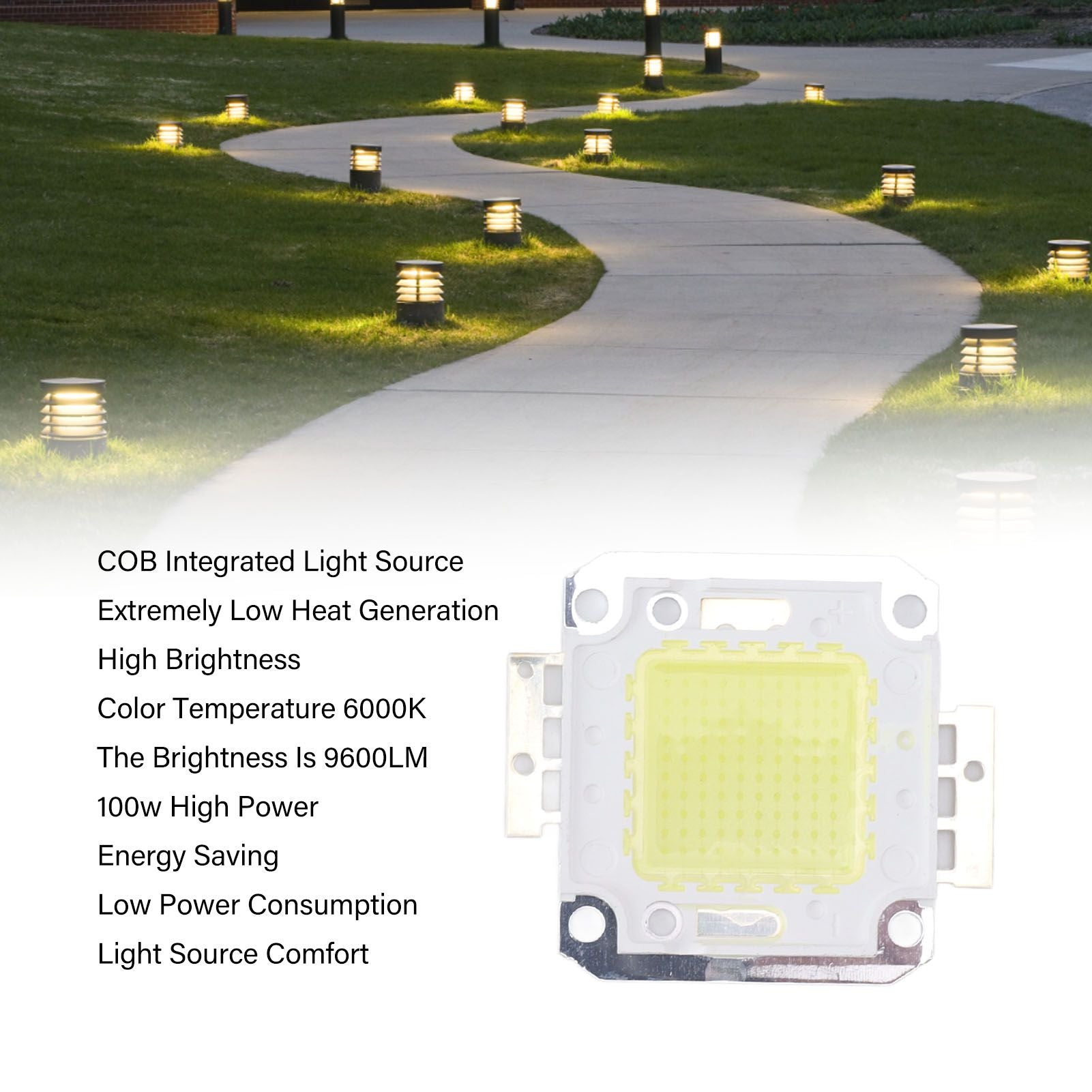 2 Pieces 100W COB LED Light Chip 9600LM 6000K LED Light Chip Beads for LED Casting Light 32-36V V1294-YM0521-3119230069111