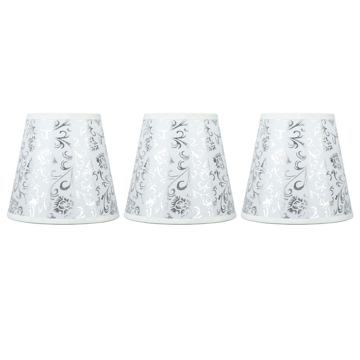 Cloth Lampshade Clip On Installation Modern Fabric Lamp Shades for E14 Bulb Chandelier Table Lamp 3pcs Silver V1294-YM0521-3119230069712