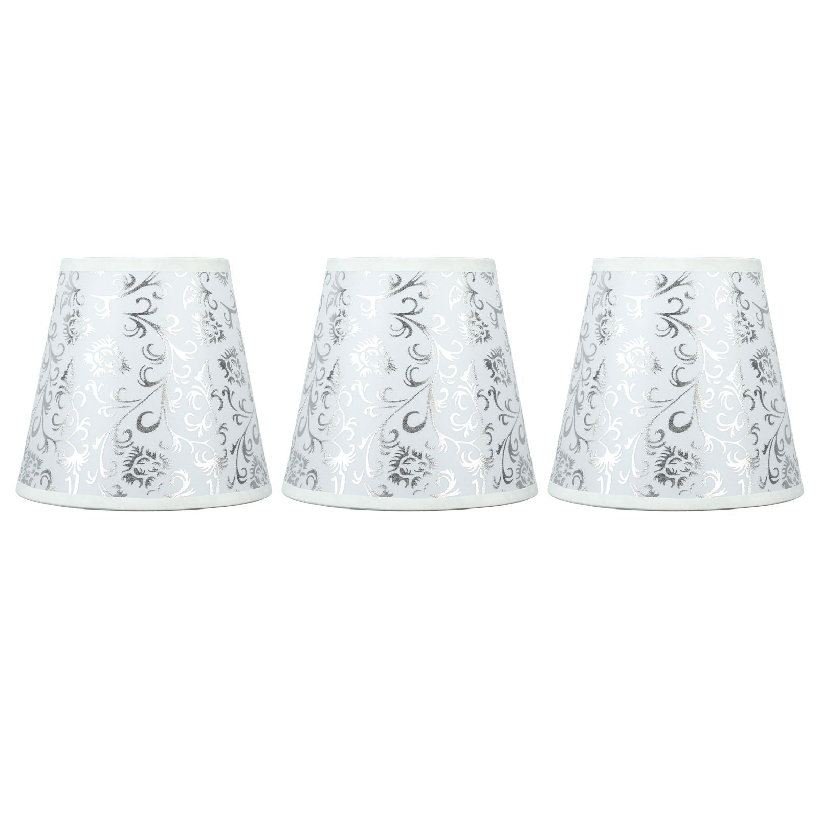 Cloth Lampshade Clip On Installation Modern Fabric Lamp Shades for E14 Bulb Chandelier Table Lamp 3pcs Silver V1294-YM0521-3119230069712