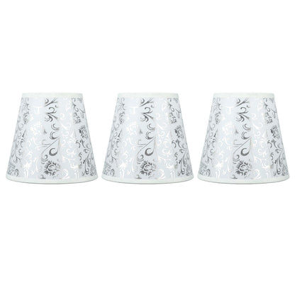 Cloth Lampshade Clip On Installation Modern Fabric Lamp Shades for E14 Bulb Chandelier Table Lamp 3pcs Silver V1294-YM0521-3119230069712