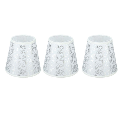 Cloth Lampshade Clip On Installation Modern Fabric Lamp Shades for E14 Bulb Chandelier Table Lamp 3pcs Silver V1294-YM0521-3119230069712