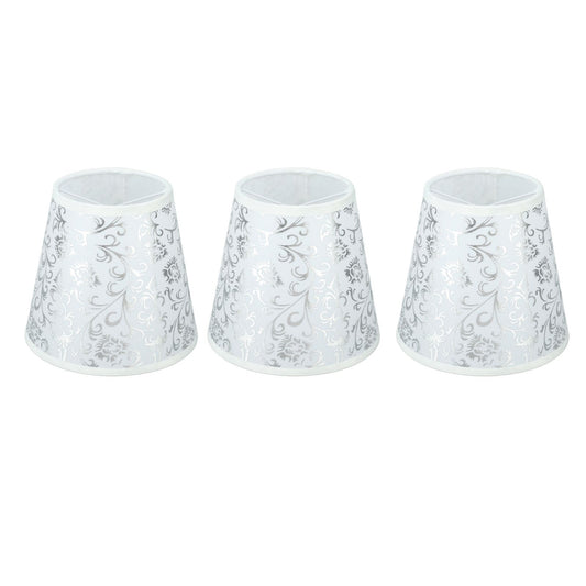 Cloth Lampshade Clip On Installation Modern Fabric Lamp Shades for E14 Bulb Chandelier Table Lamp 3pcs Silver V1294-YM0521-3119230069712