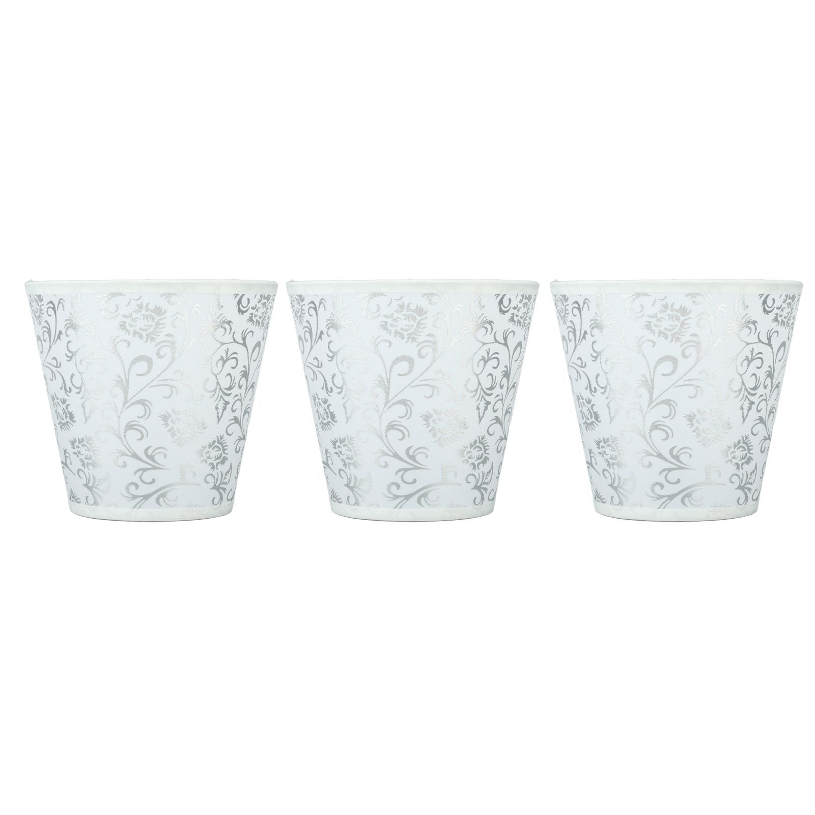 Cloth Lampshade Clip On Installation Modern Fabric Lamp Shades for E14 Bulb Chandelier Table Lamp 3pcs Silver V1294-YM0521-3119230069712