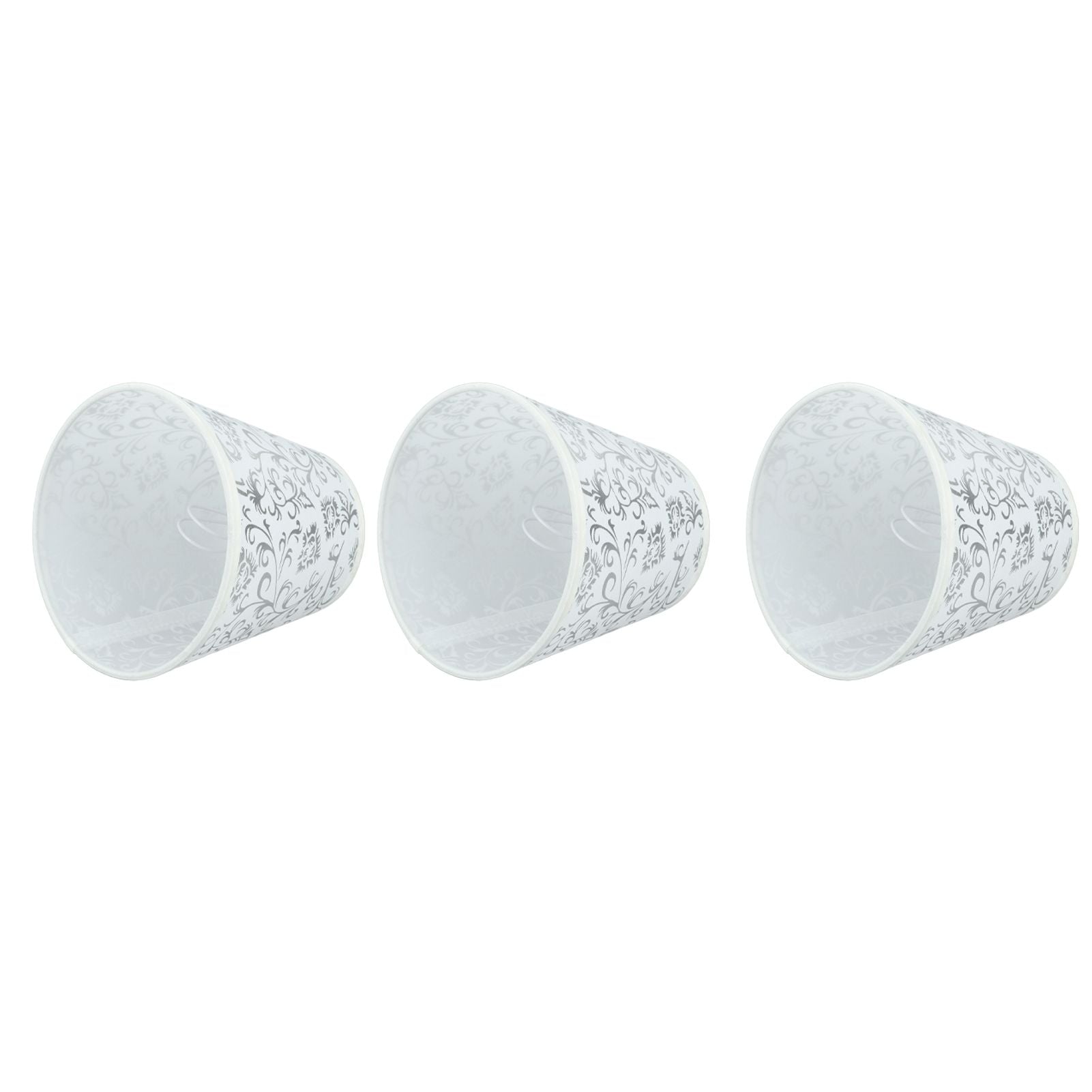 Cloth Lampshade Clip On Installation Modern Fabric Lamp Shades for E14 Bulb Chandelier Table Lamp 3pcs Silver V1294-YM0521-3119230069712