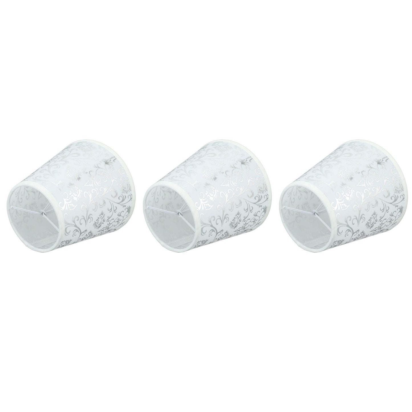 Cloth Lampshade Clip On Installation Modern Fabric Lamp Shades for E14 Bulb Chandelier Table Lamp 3pcs Silver V1294-YM0521-3119230069712
