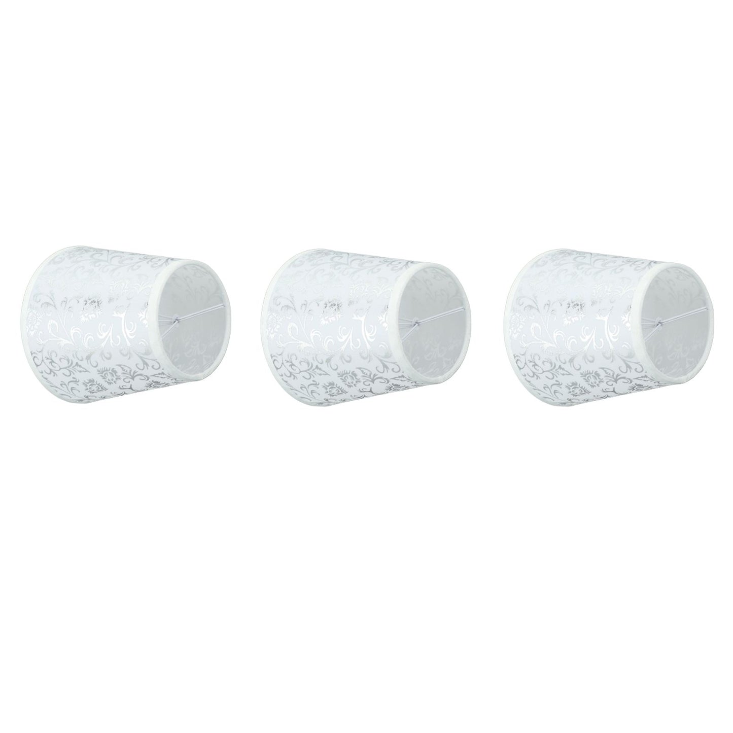Cloth Lampshade Clip On Installation Modern Fabric Lamp Shades for E14 Bulb Chandelier Table Lamp 3pcs Silver V1294-YM0521-3119230069712