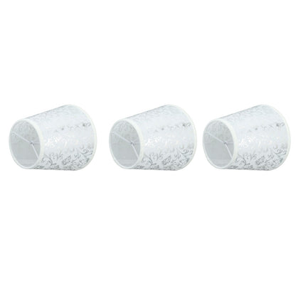 Cloth Lampshade Clip On Installation Modern Fabric Lamp Shades for E14 Bulb Chandelier Table Lamp 3pcs Silver V1294-YM0521-3119230069712