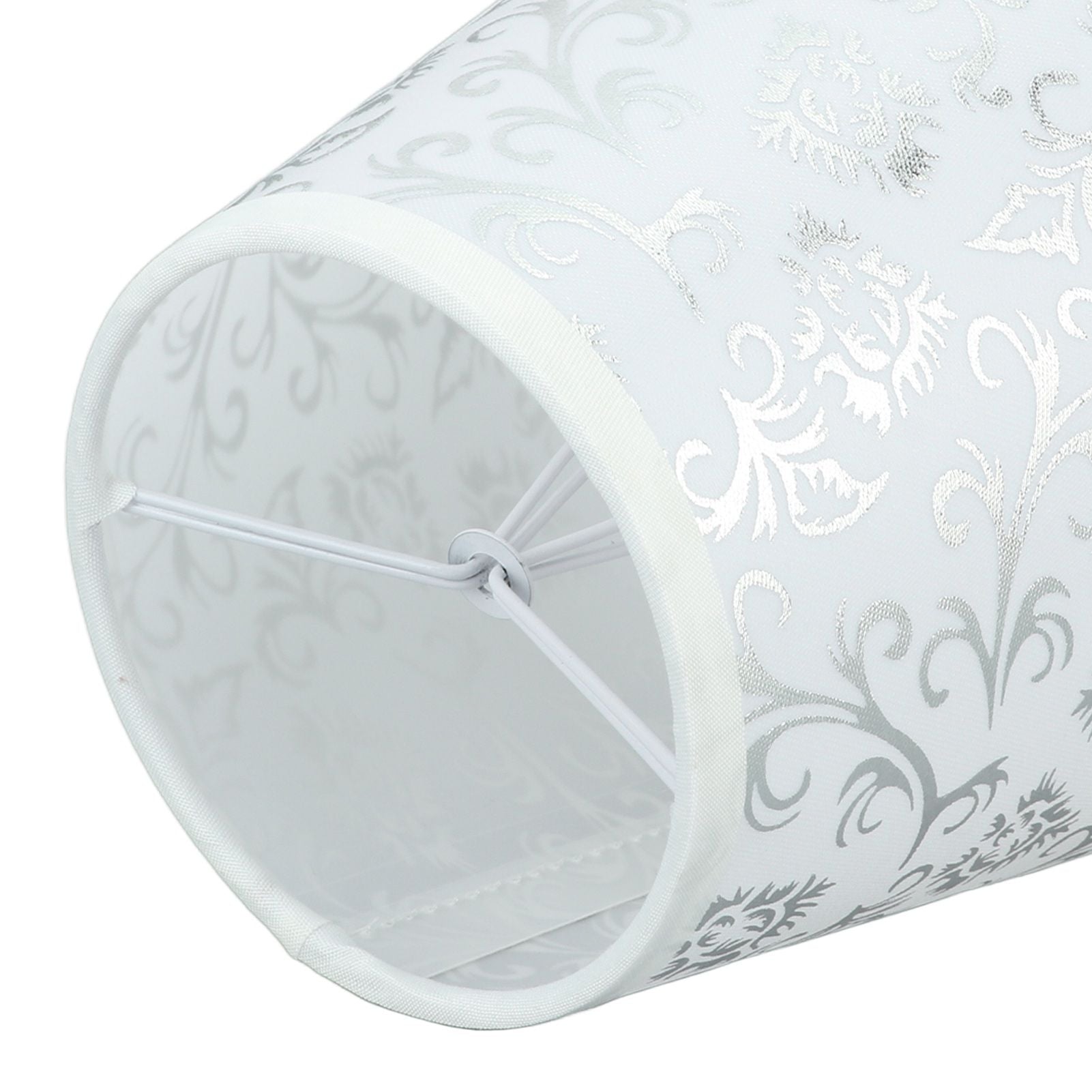Cloth Lampshade Clip On Installation Modern Fabric Lamp Shades for E14 Bulb Chandelier Table Lamp 3pcs Silver V1294-YM0521-3119230069712
