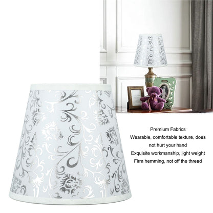 Cloth Lampshade Clip On Installation Modern Fabric Lamp Shades for E14 Bulb Chandelier Table Lamp 3pcs Silver V1294-YM0521-3119230069712