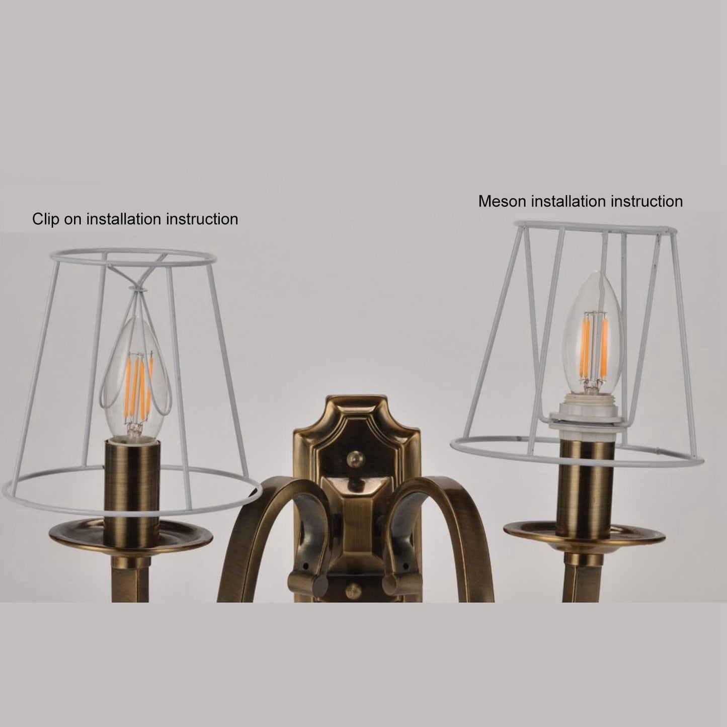 Cloth Lampshade Clip On Installation Modern Fabric Lamp Shades for E14 Bulb Chandelier Table Lamp 3pcs Silver V1294-YM0521-3119230069712