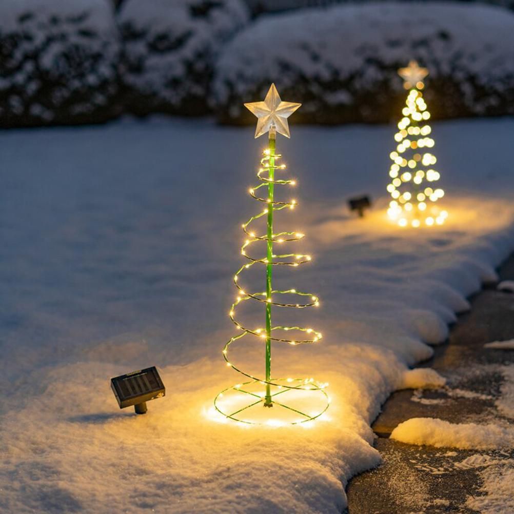 LED Christmas Tree Lights Christmas Tree Spiral String Lamps Xmas Decoration for Garden and Lawn V1294-YM0523-10316407