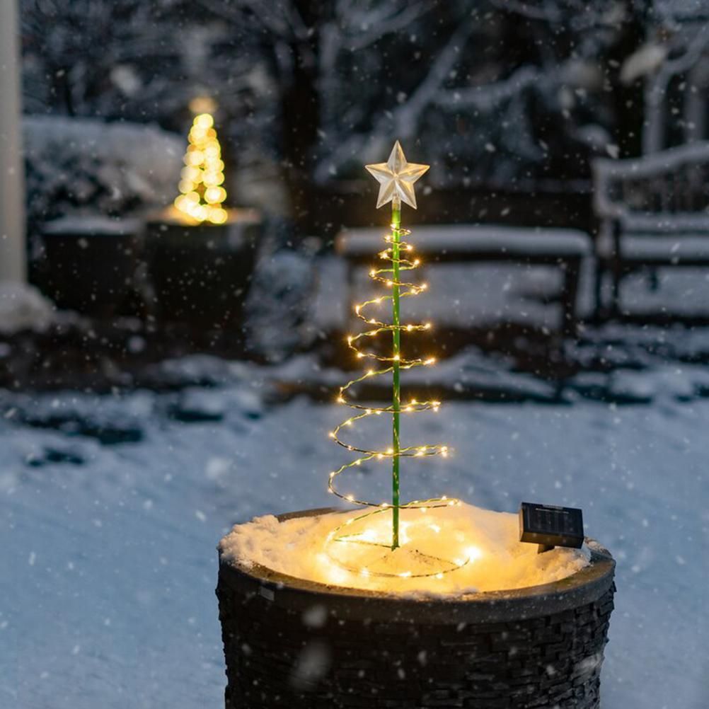 LED Christmas Tree Lights Christmas Tree Spiral String Lamps Xmas Decoration for Garden and Lawn V1294-YM0523-10316407