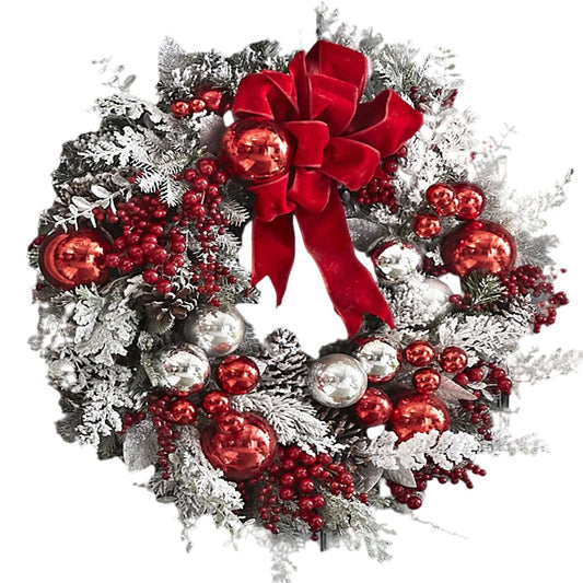 40cm Christmas Wreath Xmas Door Oranments Merry Christmas Decor For Home 2021 Happy New Year Hanging Pendants V1294-YM0523-10316738