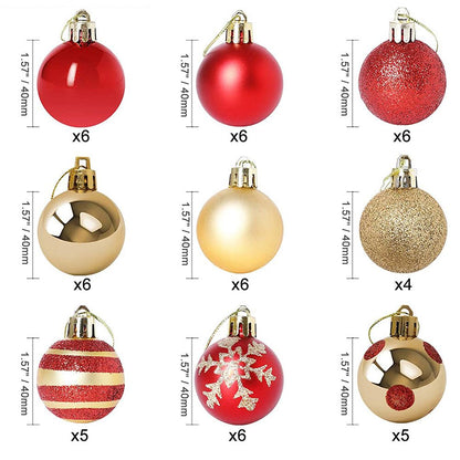 50PCS 4CM Shatterproof Christmas Ball Decorations Christmas Tree Ornaments Electroplating Balls Pendant for V1294-YM0523-10317402
