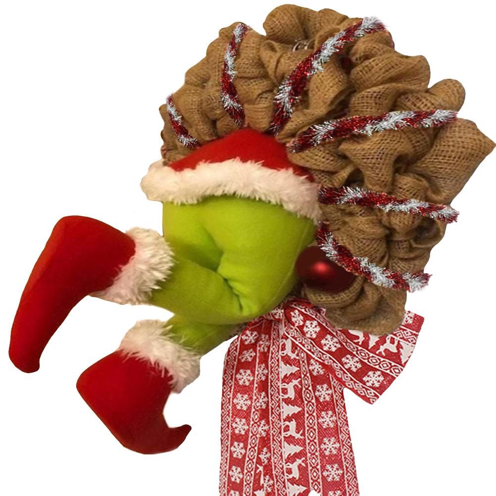Christmas Thief Stole Wreath Christmas Decorations Christmas Burlap Garland for Doors Windows and Walls V1294-YM0523-10317438
