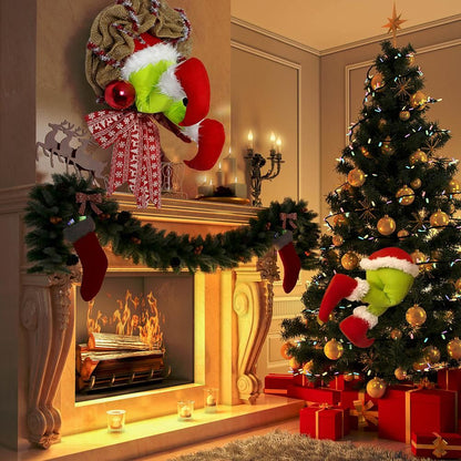 Christmas Thief Stole Wreath Christmas Decorations Christmas Burlap Garland for Doors Windows and Walls V1294-YM0523-10317438