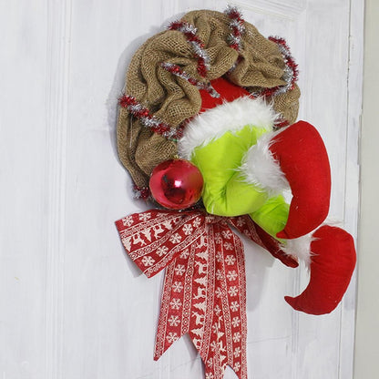 Christmas Thief Stole Wreath Christmas Decorations Christmas Burlap Garland for Doors Windows and Walls V1294-YM0523-10317438