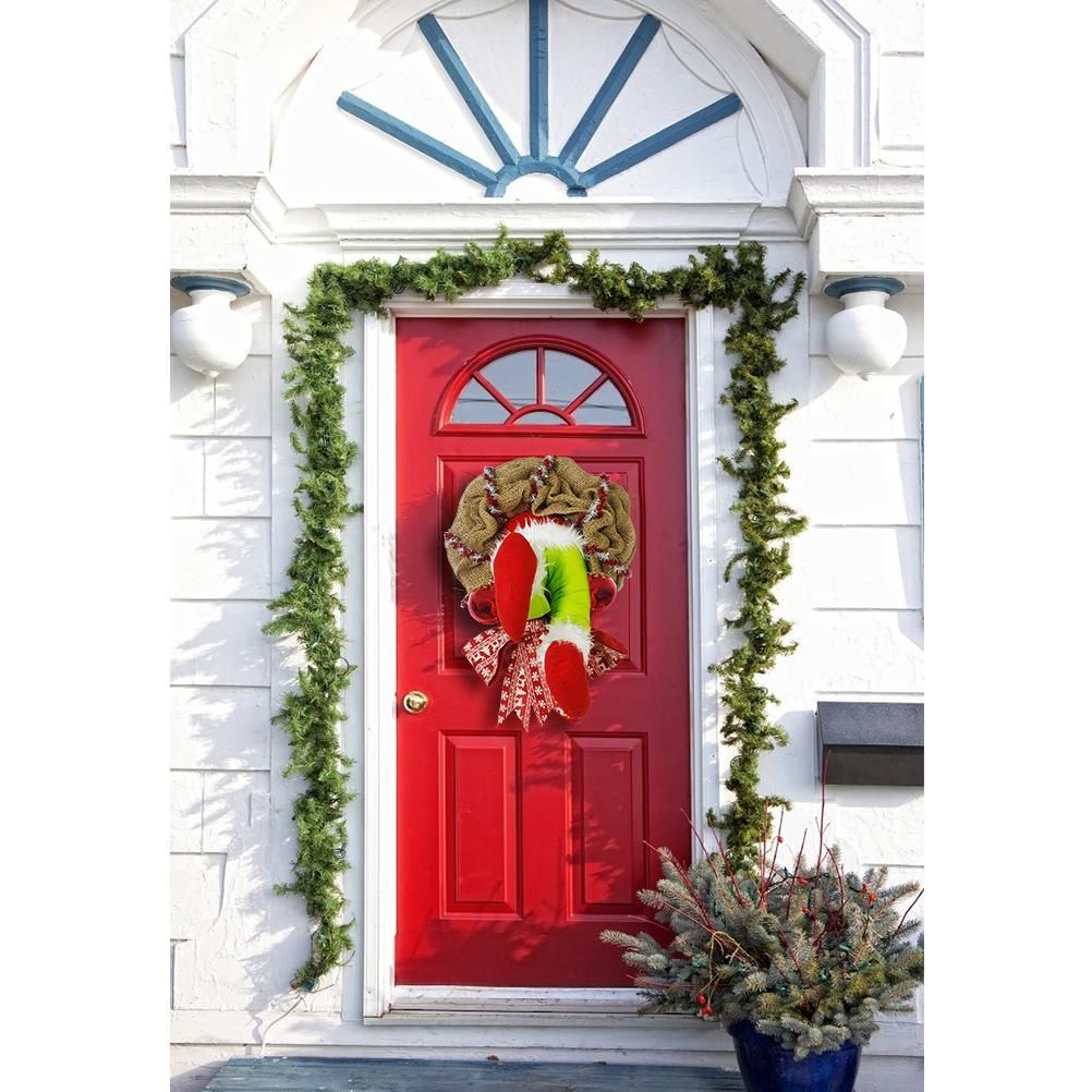 Christmas Thief Stole Wreath Christmas Decorations Christmas Burlap Garland for Doors Windows and Walls V1294-YM0523-10317438