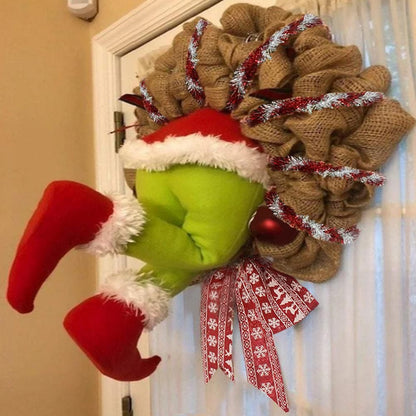 Christmas Thief Stole Wreath Christmas Decorations Christmas Burlap Garland for Doors Windows and Walls V1294-YM0523-10317438