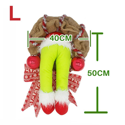 Christmas Thief Stole Wreath Christmas Decorations Christmas Burlap Garland for Doors Windows and Walls V1294-YM0523-10317440