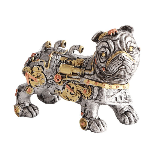 Mechanical Punk Dog Resin Crafts Steampunk Bulldog Dog Resin Statue Desktop Window Decoration Home Ornaments V1294-YM0523-10317835
