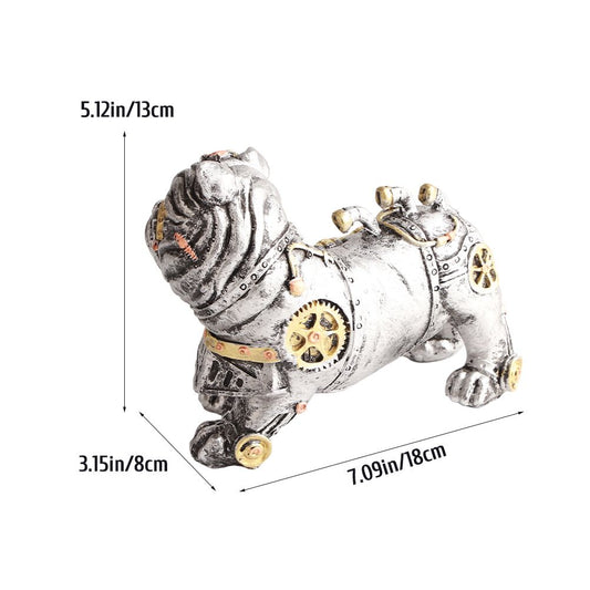 Mechanical Punk Dog Resin Crafts Steampunk Bulldog Dog Resin Statue Desktop Window Decoration Home Ornaments V1294-YM0523-10317835