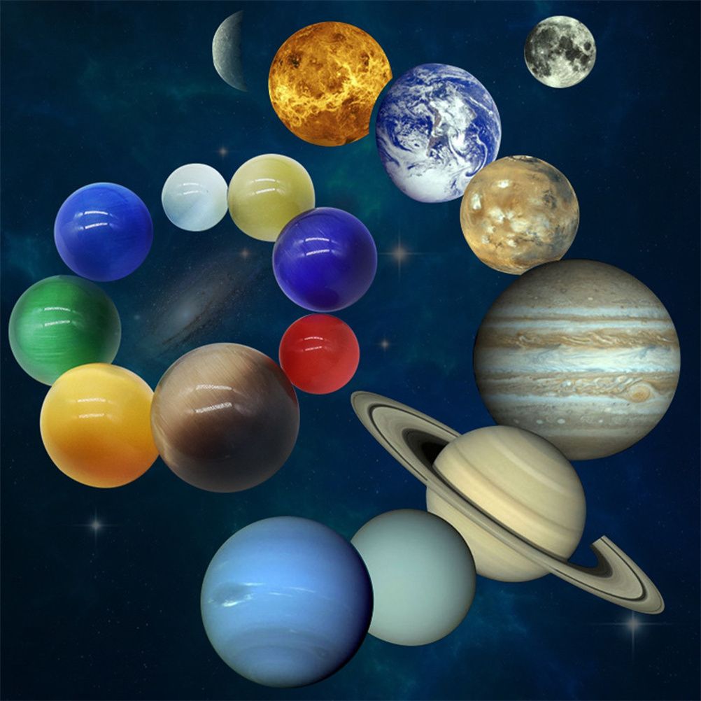 Opal Eight Planets Universe System Planets Popular Science Planet Set Educational Ornaments For Kids Teens V1294-YM0523-10318034