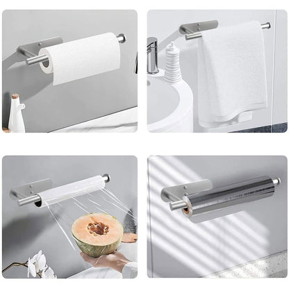 Paper Towel Holders Wall Mount Under Cabinet Self Adhesive Drilling Stainless Steel Paper Towel Rolls Holder V1294-YM0523-10318241