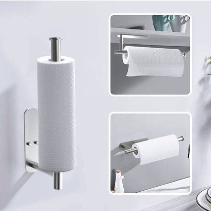 Paper Towel Holders Wall Mount Under Cabinet Self Adhesive Drilling Stainless Steel Paper Towel Rolls Holder V1294-YM0523-10318241