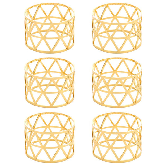 Pack of 6 Christmas Napkin Rings Gold Metal Napkin Ring Napkin Buckles for Wedding Party Dinner Anniversary V1294-YM0523-10318528