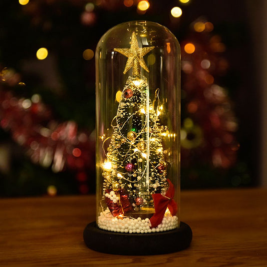 Christmas Tree in Glass Dome LED Glass Cover Ornaments Cedar Window Shooting Props Gifts for Girlfriends and V1294-YM0523-10319222