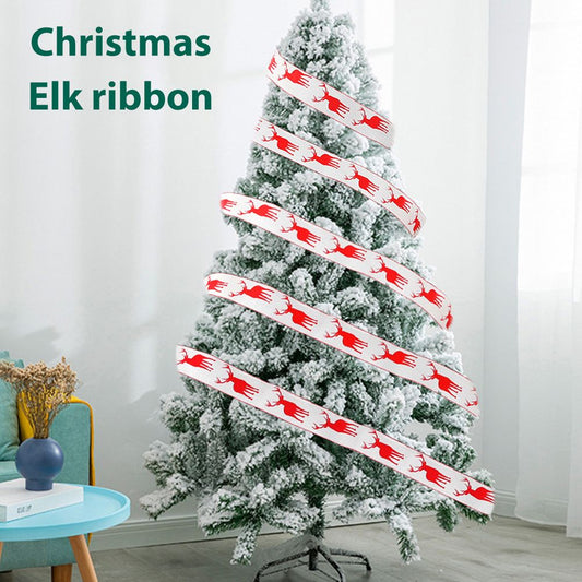 6M Christmas Ribbon Decoration Christmas Tree Twined Elk Ribbon New Year DIY Ribbon Bow Crafts Decorations V1294-YM0523-10319827