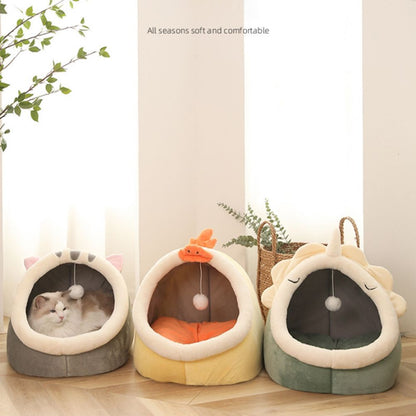 Warm Cozy Pet Bed Non Slip Bottom Cat House Cushion Removable and Washable Pet Sleeping Nest Bed V1294-YM0523-10320242