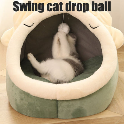 Warm Cozy Pet Bed Non Slip Bottom Cat House Cushion Removable and Washable Pet Sleeping Nest Bed V1294-YM0523-10320242