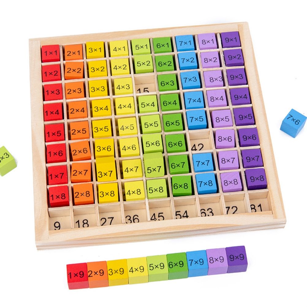 Educational Wooden Toys for Kids Children Baby 99 Multiplication Table Math Arithmetic Puzzle Early Teaching V1294-YM0523-10320411