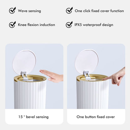 Smart Sensor Trash Waterproof Kitchen Bathroom Sensor Bin with Lid Large Capacity Garbage Waste Bin for V1294-YM0523-10320546