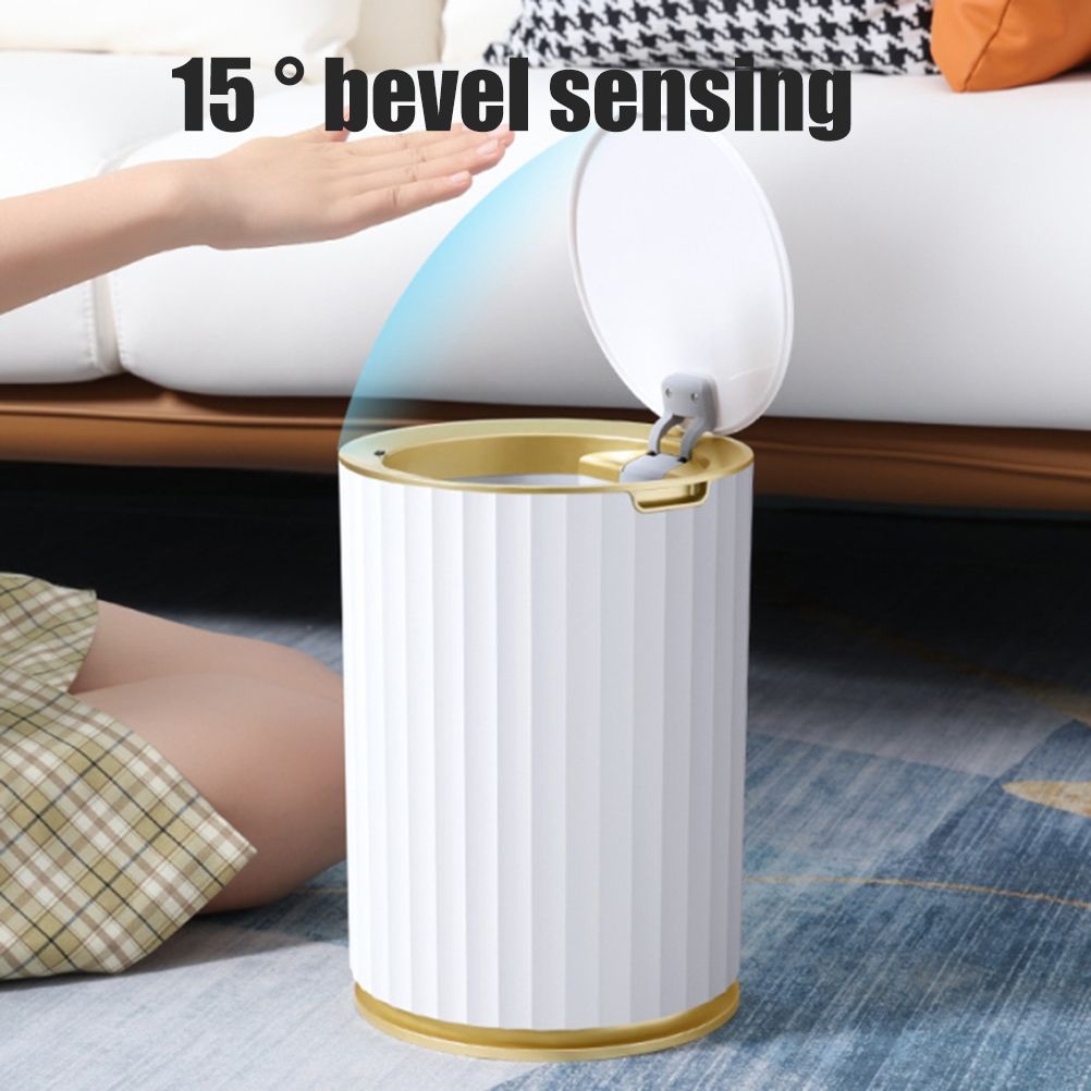 Smart Sensor Trash Waterproof Kitchen Bathroom Sensor Bin with Lid Large Capacity Garbage Waste Bin for V1294-YM0523-10320546