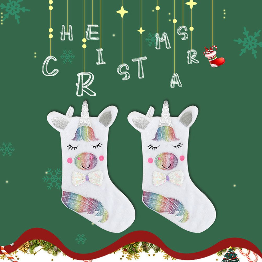 Christmas Stocking with LED Light Sparkly Sequins Stockings Candy Gift Bag for Christmas Decoration V1294-YM0523-10320585