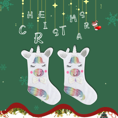 Christmas Stocking with LED Light Sparkly Sequins Stockings Candy Gift Bag for Christmas Decoration V1294-YM0523-10320585