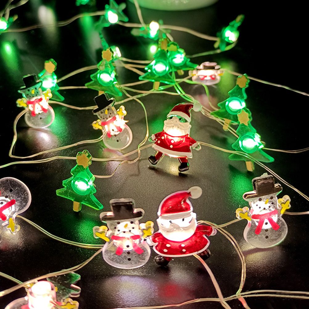 Christmas Decorations Snowman Santa Claus Deer Head Light String Led Copper Wire Light String for Christmas V1294-YM0523-10320967