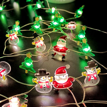Christmas Decorations Snowman Santa Claus Deer Head Light String Led Copper Wire Light String for Christmas V1294-YM0523-10320967