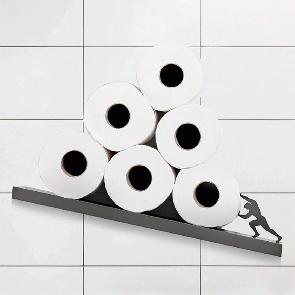 Floating Shelf Toilet Paper Holder Modern Wall Mount Organizer for Rolls Tissues Valentine's Day Gift V1294-YM0523-10321099