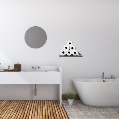 Floating Shelf Toilet Paper Holder Modern Wall Mount Organizer for Rolls Tissues Valentine's Day Gift V1294-YM0523-10321099