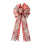 Christmas Double Layer Linen Bow Christmas Bowknot for Xmas Tree Decorations Maple Leaf Striped Snowflake V1294-YM0523-10321467