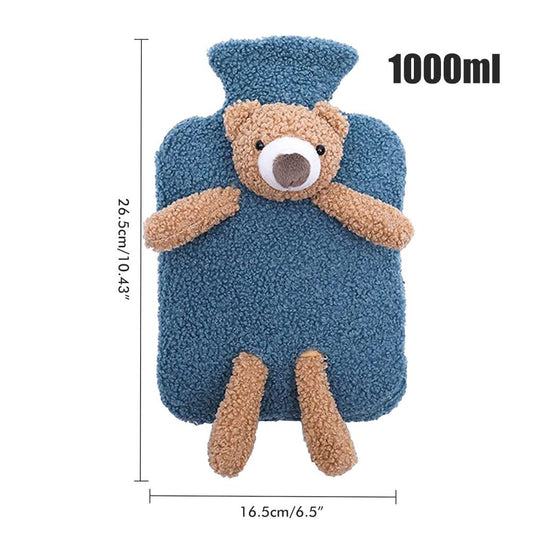 Hot Water Bottle with Soft Plush Cover Hot Water Bag Winter Warm Supplies for Muscles Head Shoulders Relief V1294-YM0523-10321535