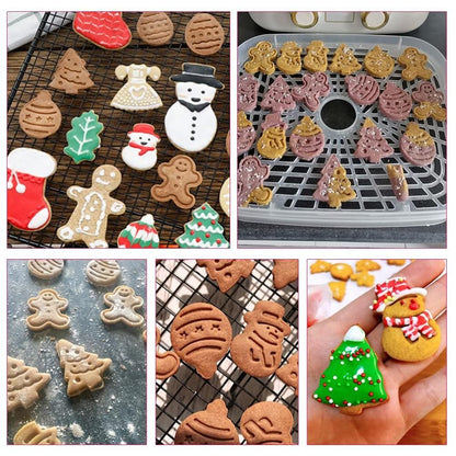 8 Pcs Christmas Cutters Biscuit Cutters Plastic Cutters Children's Stamp Festival Cutter Set for Biscuits V1294-YM0523-10321593
