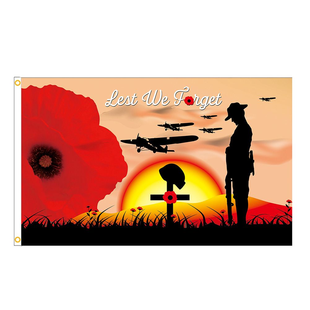 90 x 150cm Remembrance Day Banner Flag for House Outdoor Flag Single Layer Polyester Banner V1294-YM0523-10321810