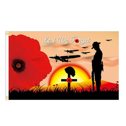 90 x 150cm Remembrance Day Banner Flag for House Outdoor Flag Single Layer Polyester Banner V1294-YM0523-10321810