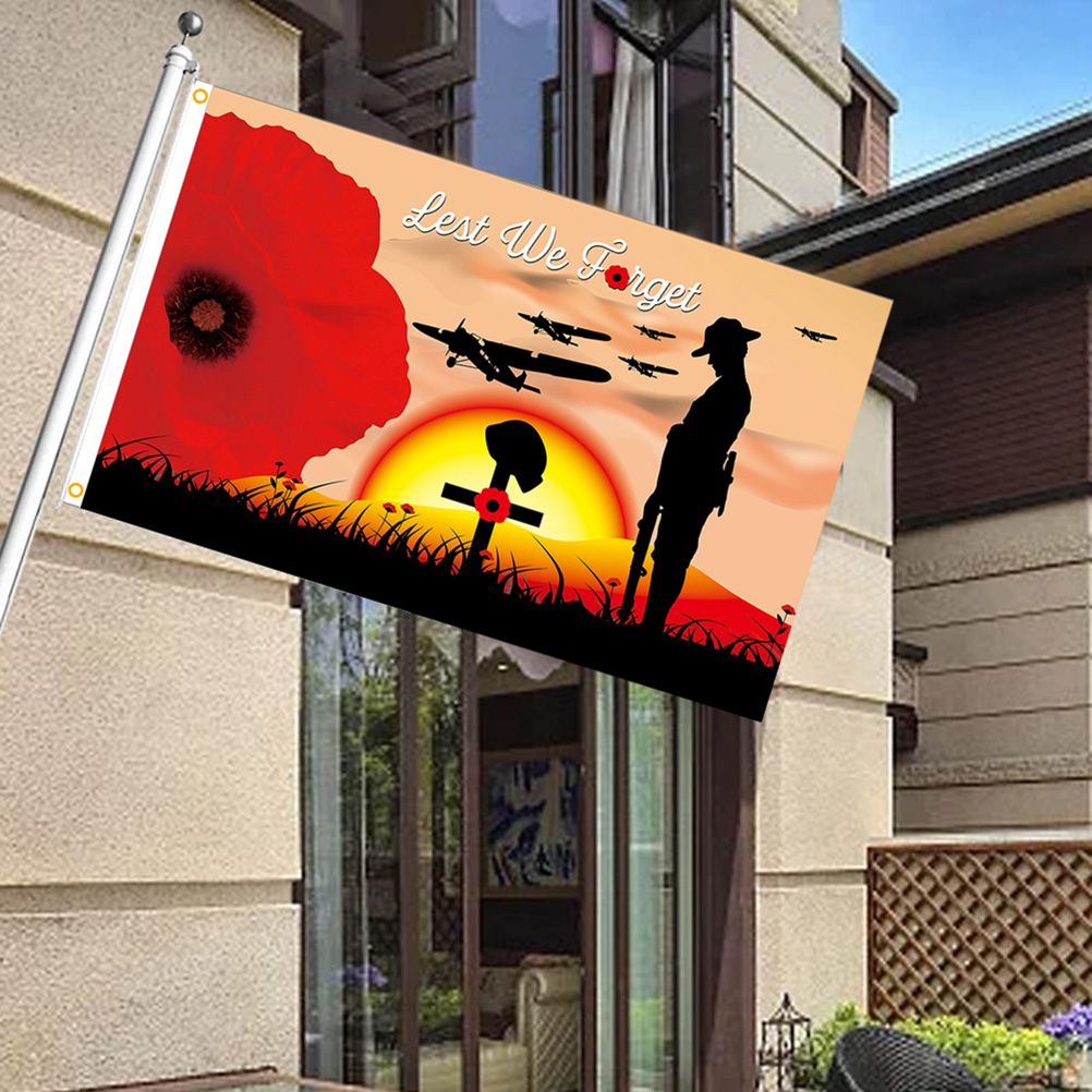 90 x 150cm Remembrance Day Banner Flag for House Outdoor Flag Single Layer Polyester Banner V1294-YM0523-10321810