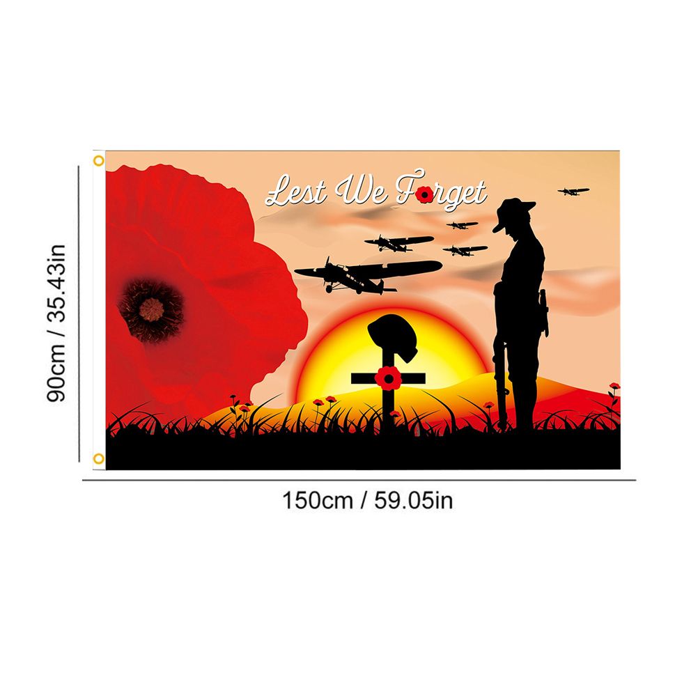 90 x 150cm Remembrance Day Banner Flag for House Outdoor Flag Single Layer Polyester Banner V1294-YM0523-10321810